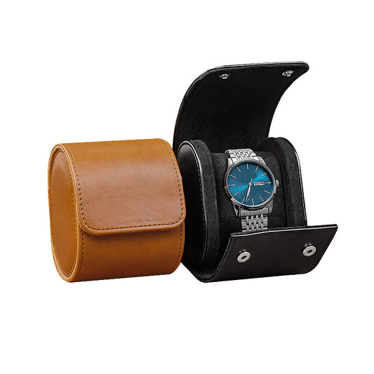Retro Watch Protective Dustproof Display Box High Grade Sewing PU Leather Portable Watch Storage Watch Box